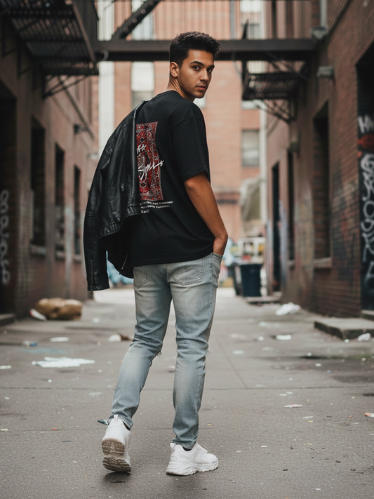 BLACK OVERSIZED TEE SHIRT