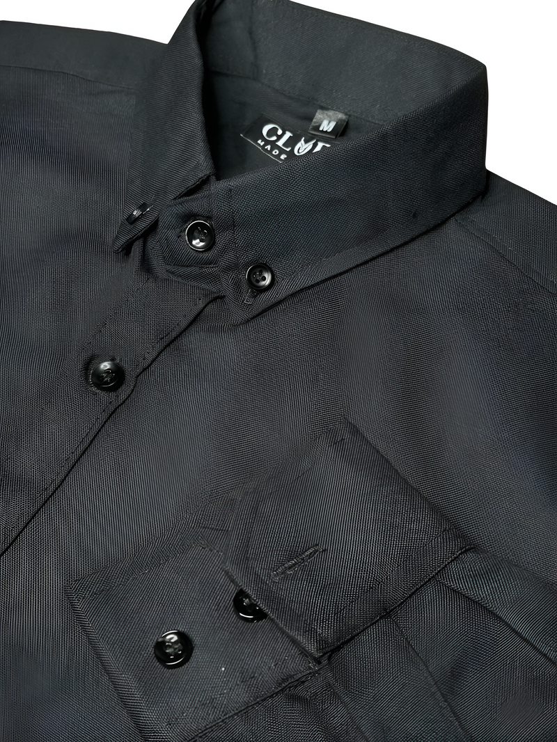 COTTON OXFORD : BLACK SHIRT