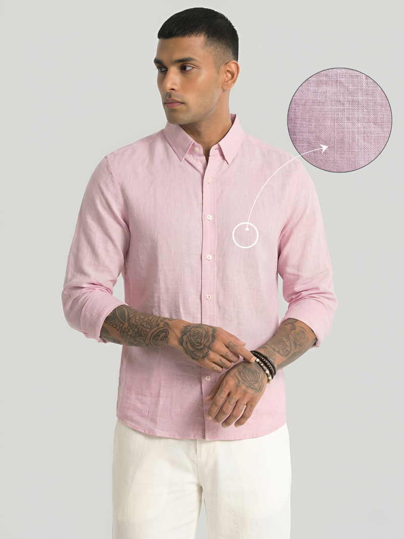 LINEN : LIGHT PINK SHIRT
