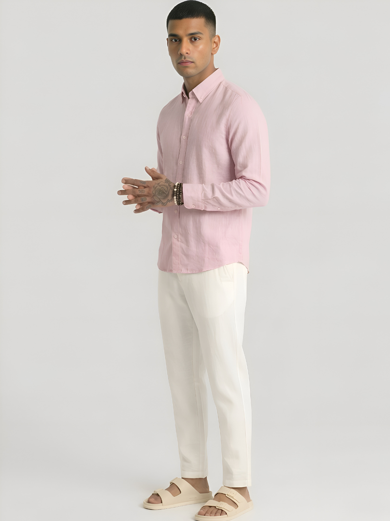 LINEN : LIGHT PINK SHIRT
