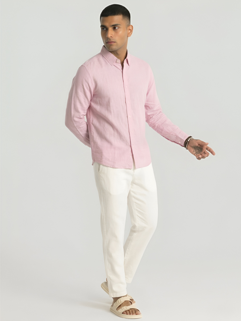 LINEN : LIGHT PINK SHIRT